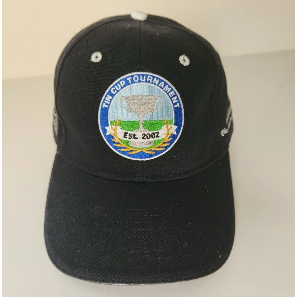 American Cancer Society 2002 Tin Cup Golf Tournament Carolinas Adj Strapback Blk